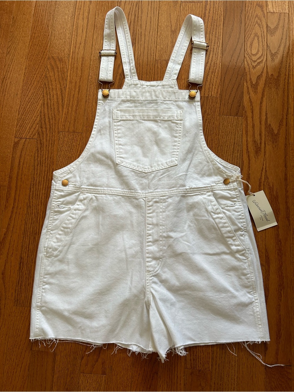 Universal Thread White Denim Overall Shorts
